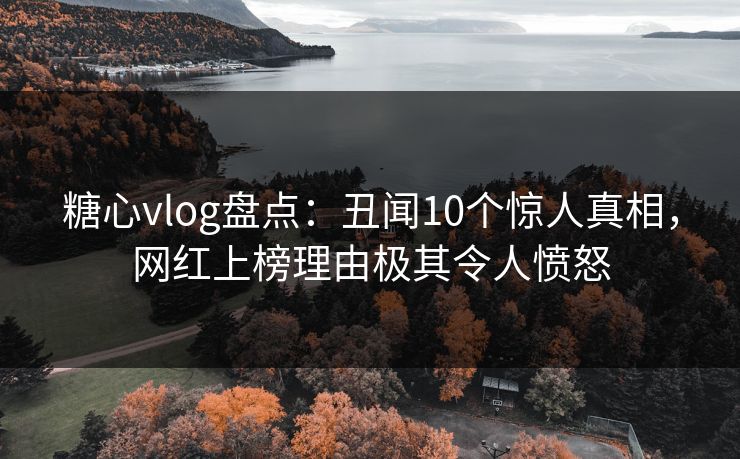 糖心vlog盘点：丑闻10个惊人真相，网红上榜理由极其令人愤怒
